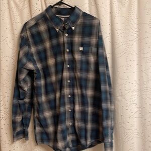 Cinch Blue and Black Casual Button Down Shirt